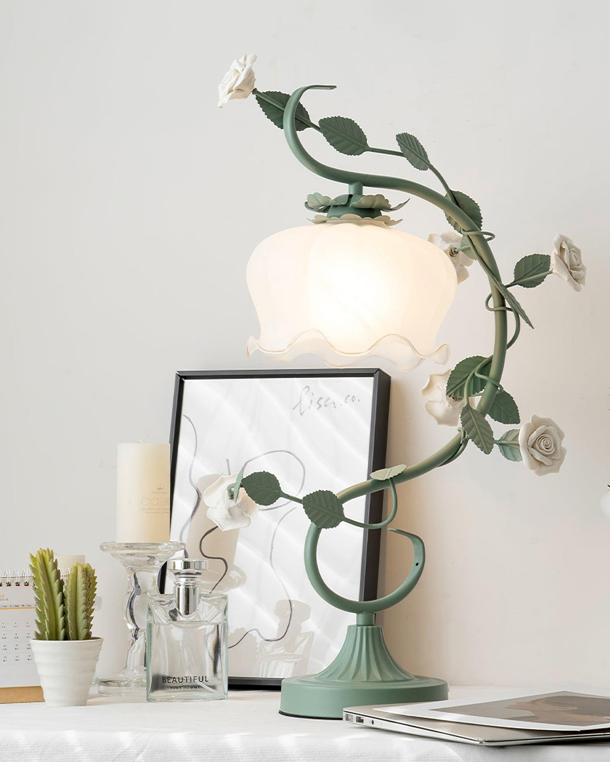 Ron Rose Flower Glass Table Lamp — product view 7