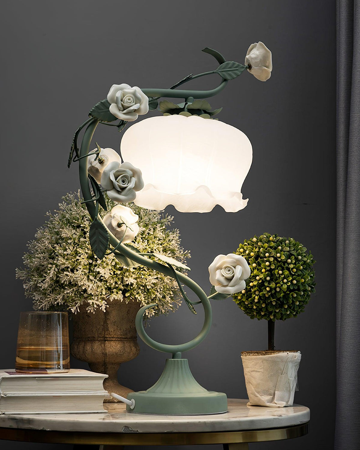 Ron Rose Flower Glass Table Lamp — product view 8