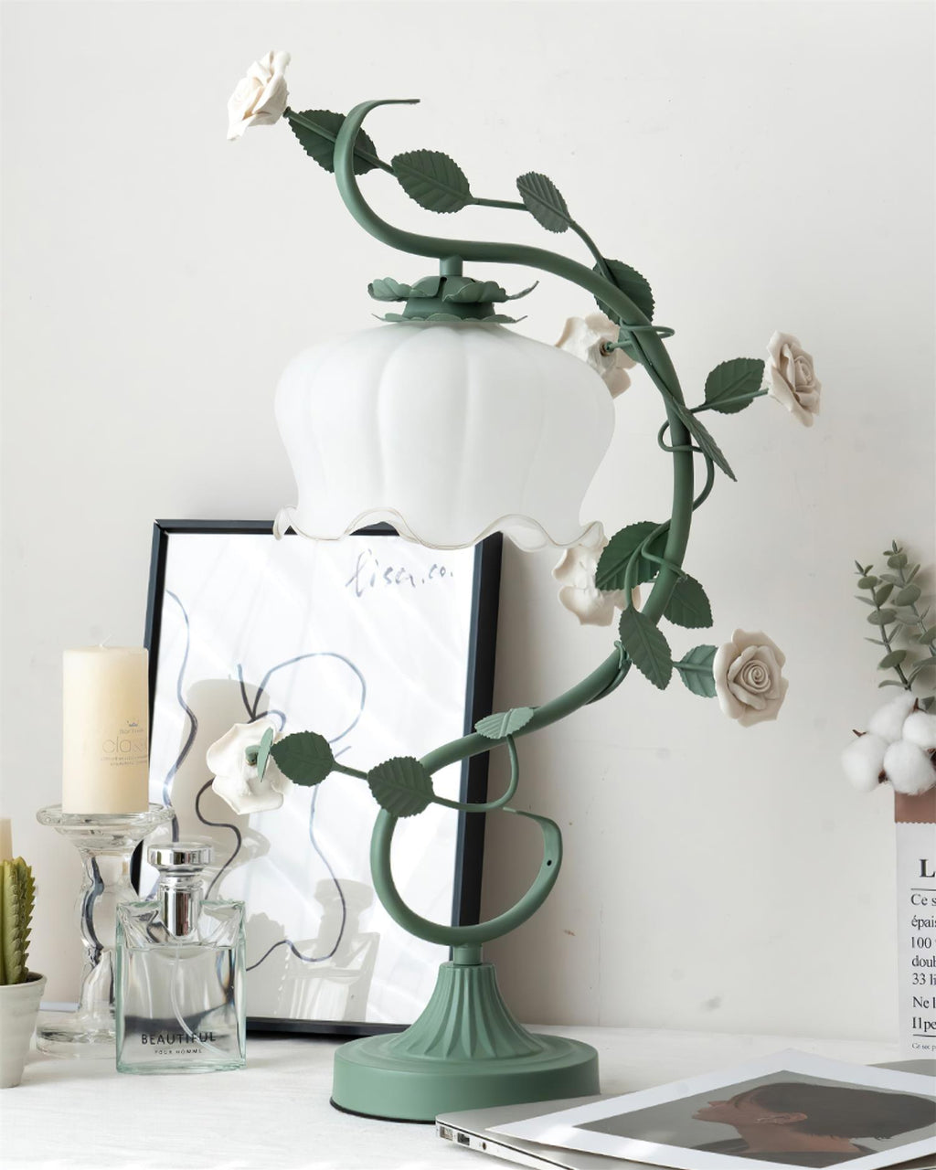 Ron Rose Flower Glass Table Lamp — product view 13