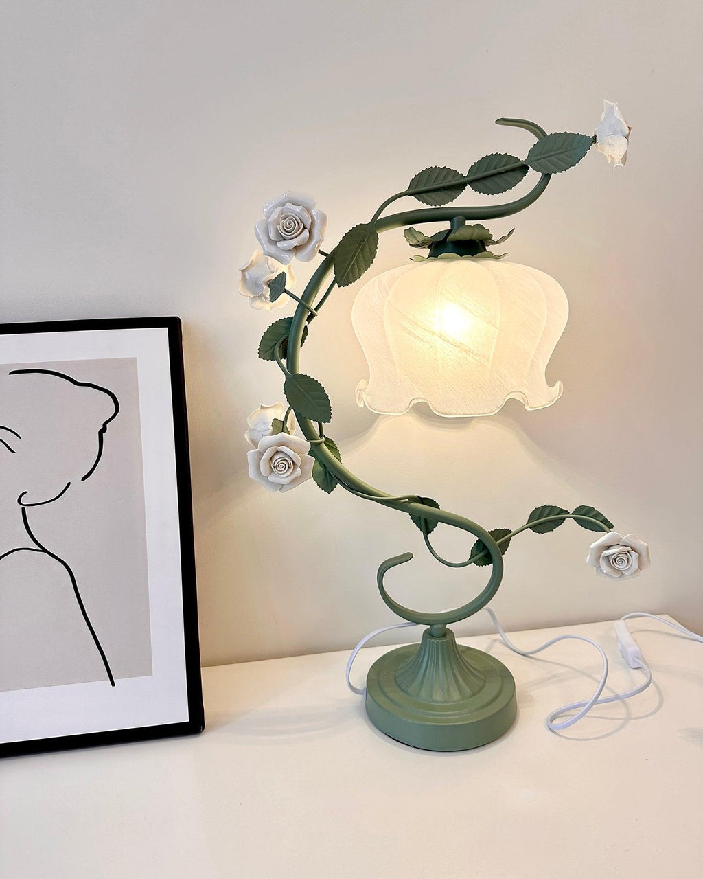 Ron Rose Flower Glass Table Lamp — product view 33
