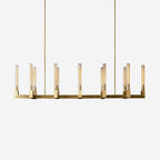 Brass rectangular glass chandeliers — product view 1