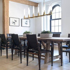 Brass rectangular glass chandeliers — product view 4