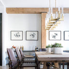 Brass rectangular glass chandeliers — product view 7