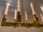 Brass rectangular glass chandeliers — product view 8
