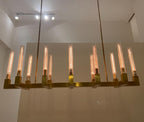 Brass rectangular glass chandeliers — product view 10