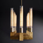 Brass rectangular glass chandeliers — product view 15