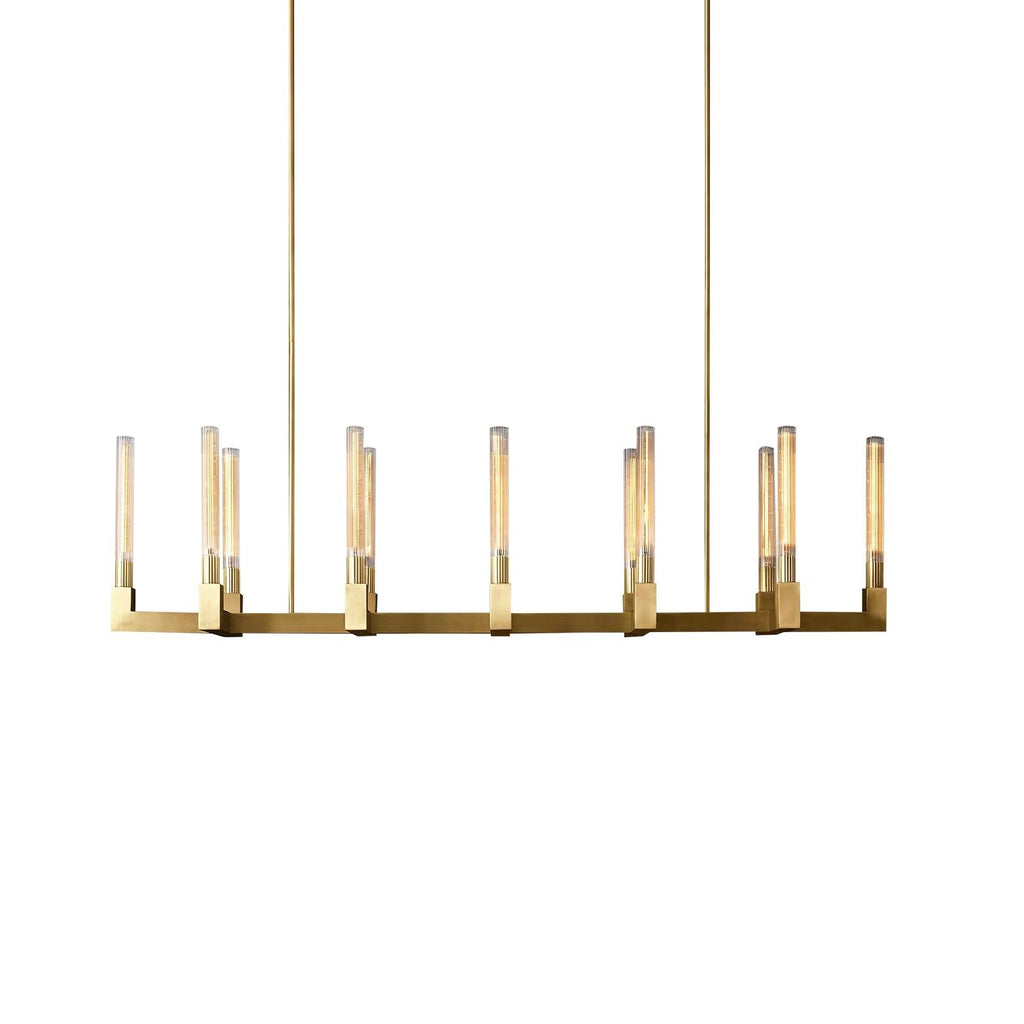 Brass rectangular glass chandeliers — product view 16