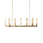Brass rectangular glass chandeliers — product view 16