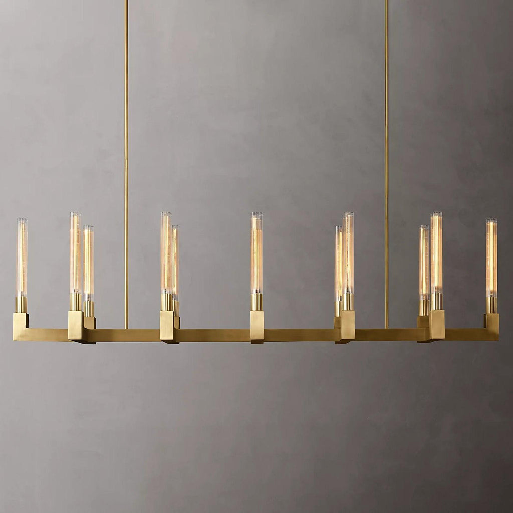 Brass rectangular glass chandeliers — product view 17