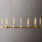 Brass rectangular glass chandeliers — product view 17