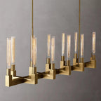 Brass rectangular glass chandeliers — product view 18