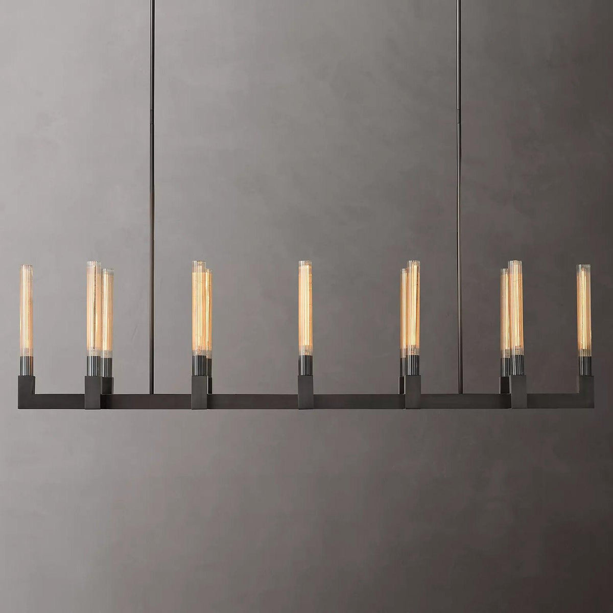 Brass rectangular glass chandeliers — product view 19