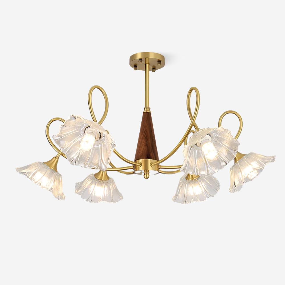 Century Lotus Leaf Glass Chandelier — product view 1