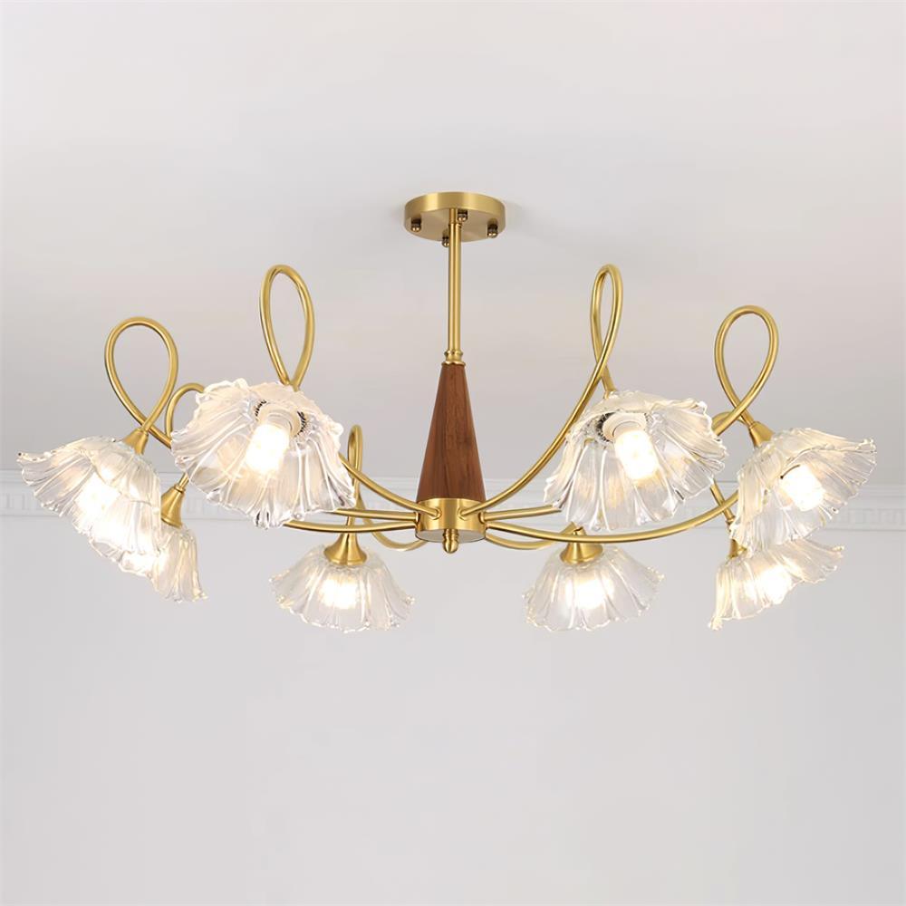 Century Lotus Leaf Glass Chandelier — product view 2