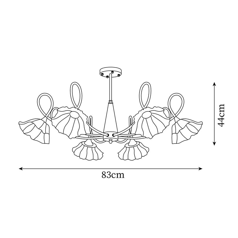 Century Lotus Leaf Glass Chandelier — product view 5