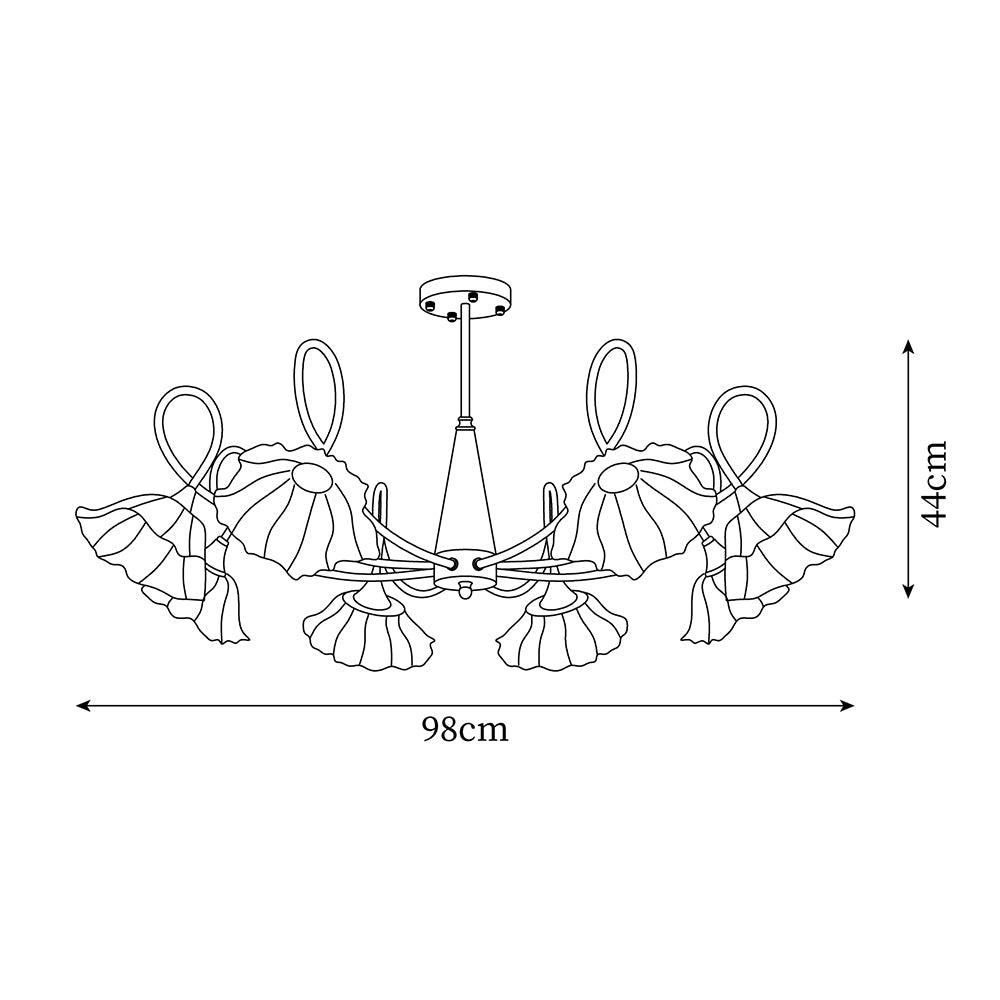 Century Lotus Leaf Glass Chandelier — product view 6