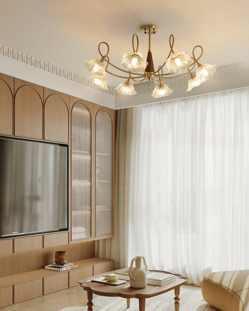 Century Lotus Leaf Glass Chandelier — product view 7