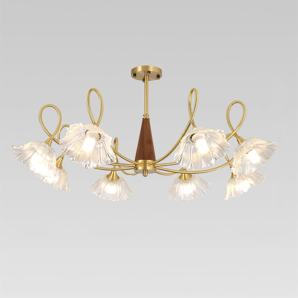 Century Lotus Leaf Glass Chandelier — product view 11