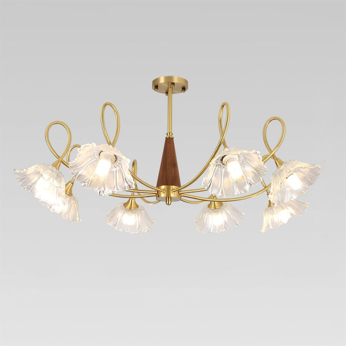 Century Lotus Leaf Glass Chandelier — product view 11