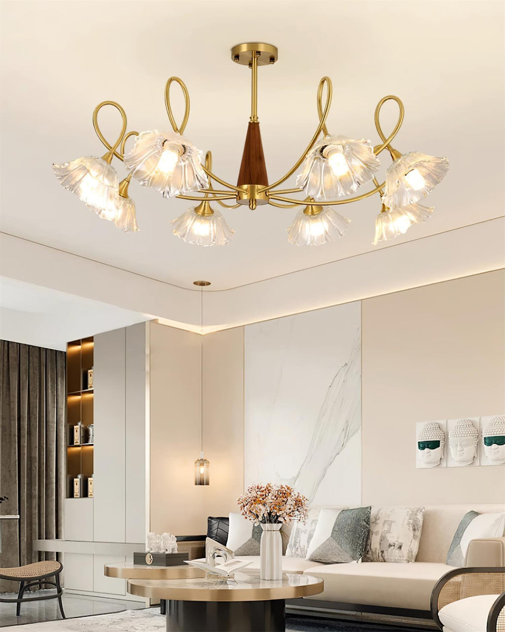 Century Lotus Leaf Glass Chandelier — product view 18