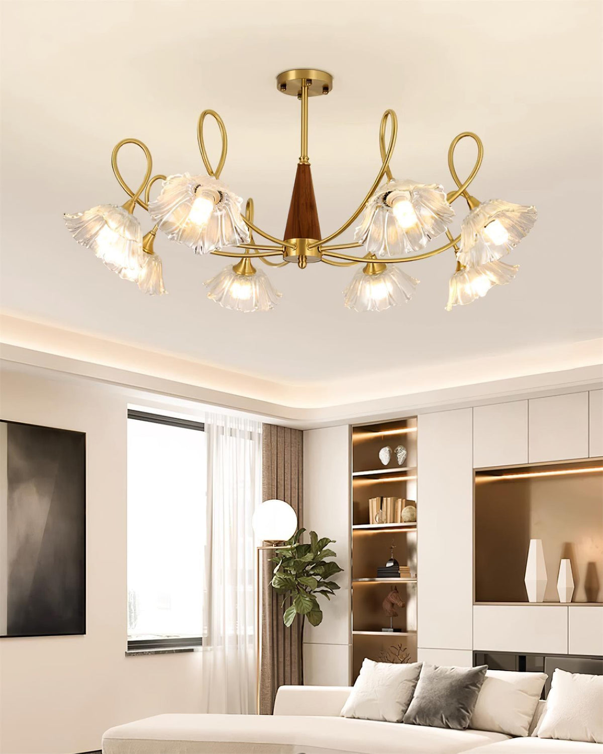 Century Lotus Leaf Glass Chandelier — product view 19