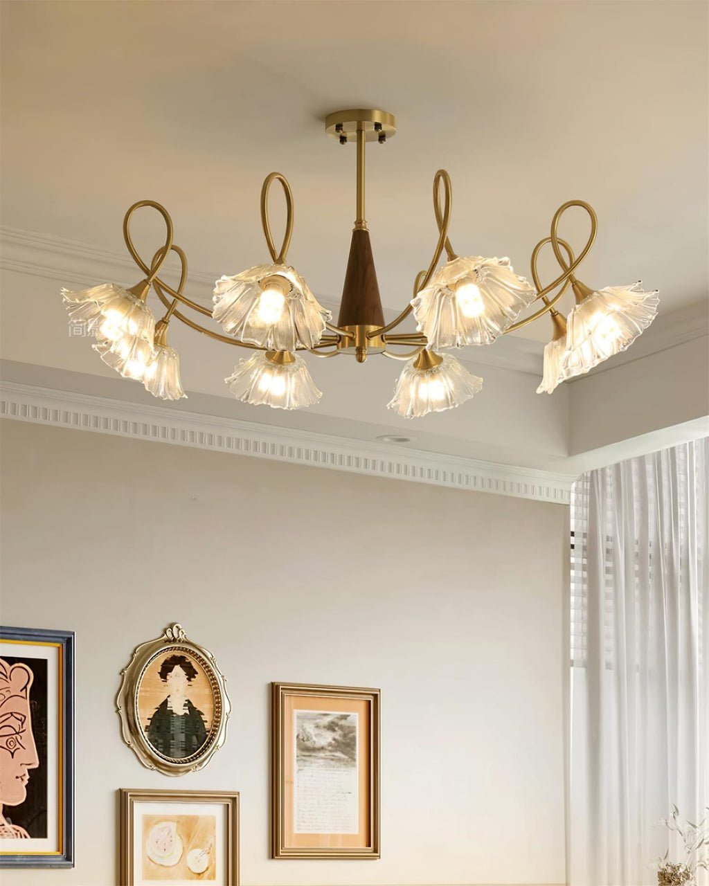 Century Lotus Leaf Glass Chandelier — product view 21