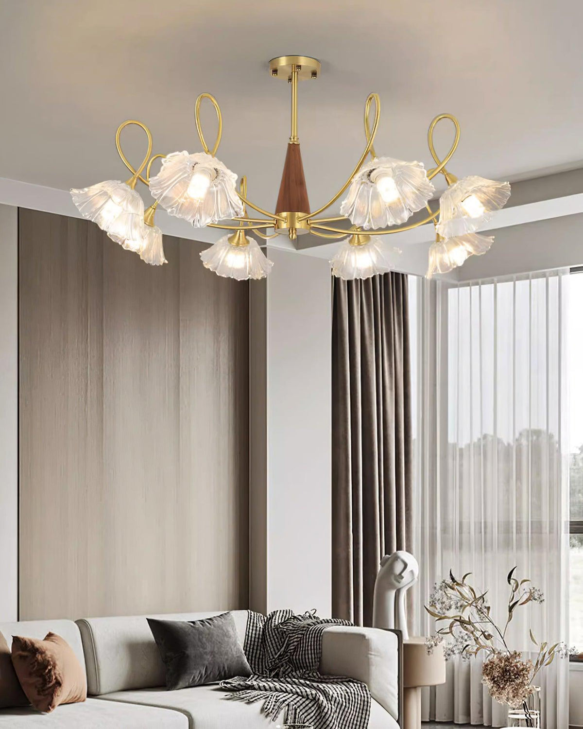 Century Lotus Leaf Glass Chandelier — product view 23