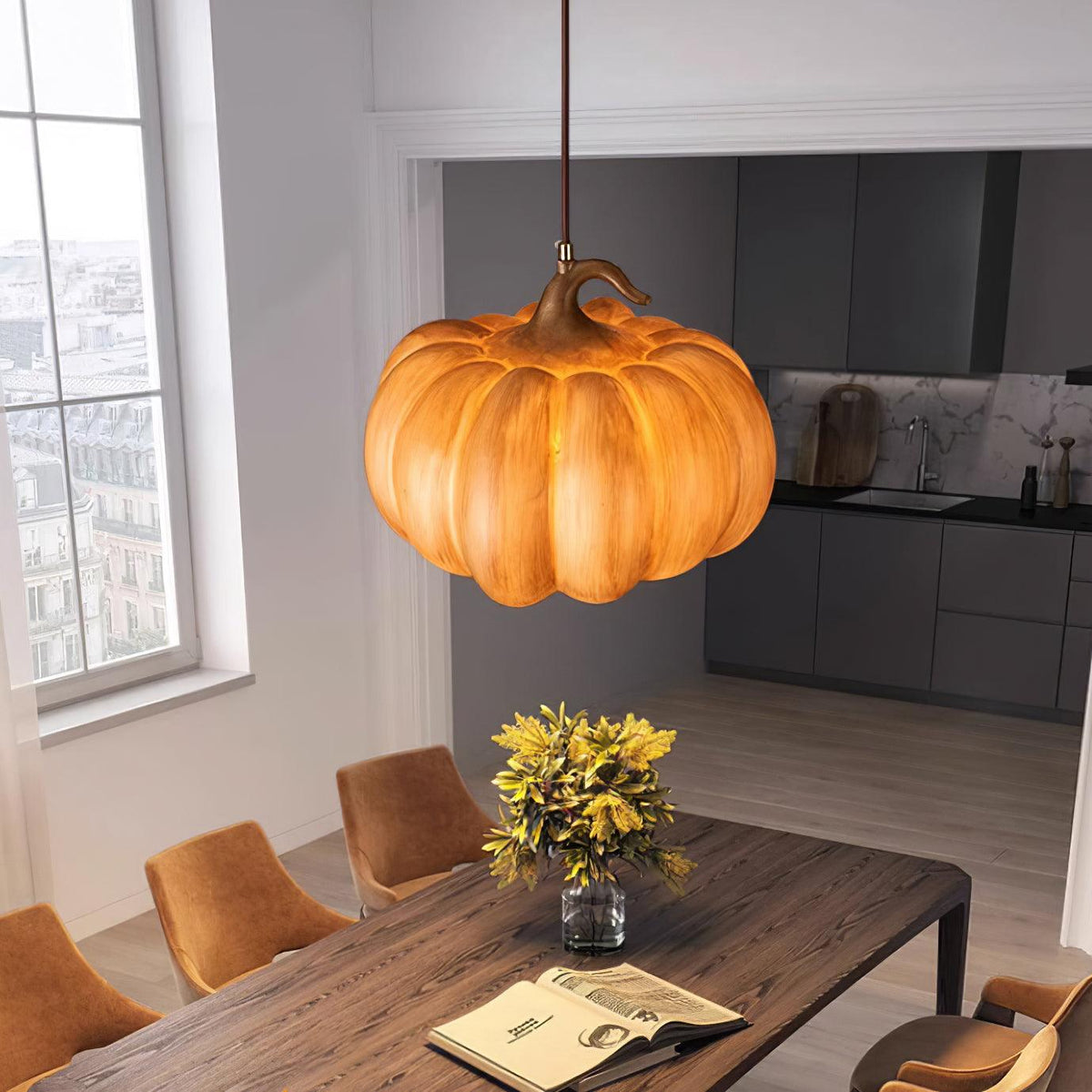 Duzy Pumpkin Metal Pendant Lamp — product view 12