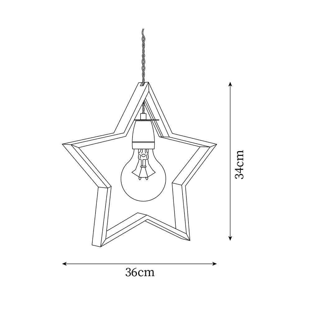 Wood Star Pendant Lamp — product view 5