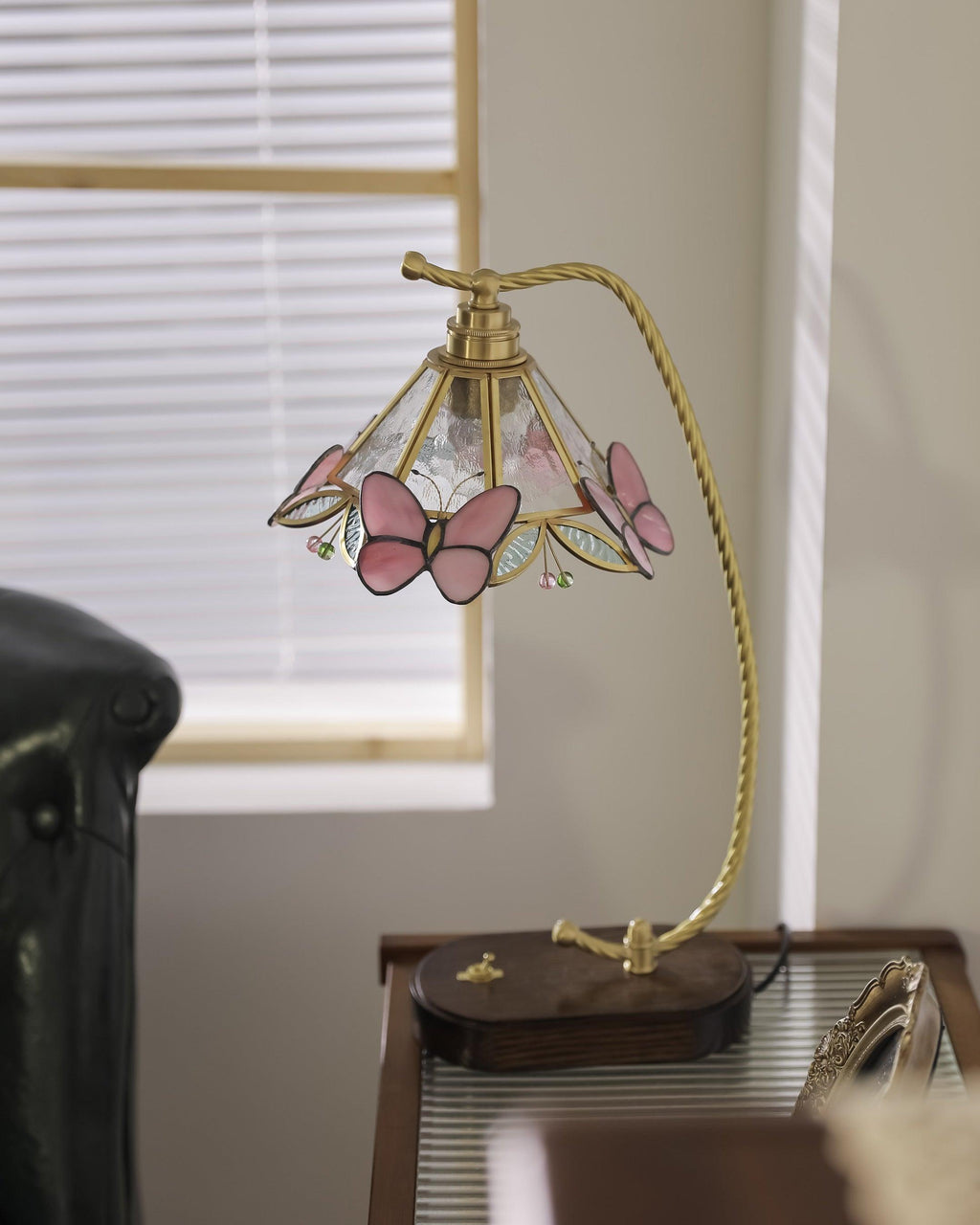 Valerie Butterfly Glass Table Lamp — product view 7
