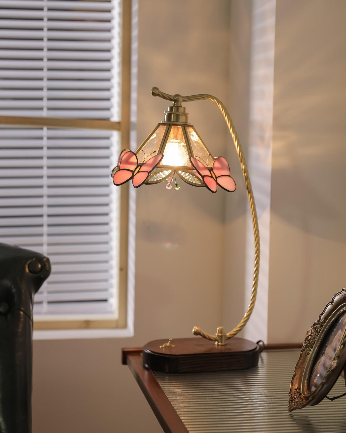Valerie Butterfly Glass Table Lamp — product view 8