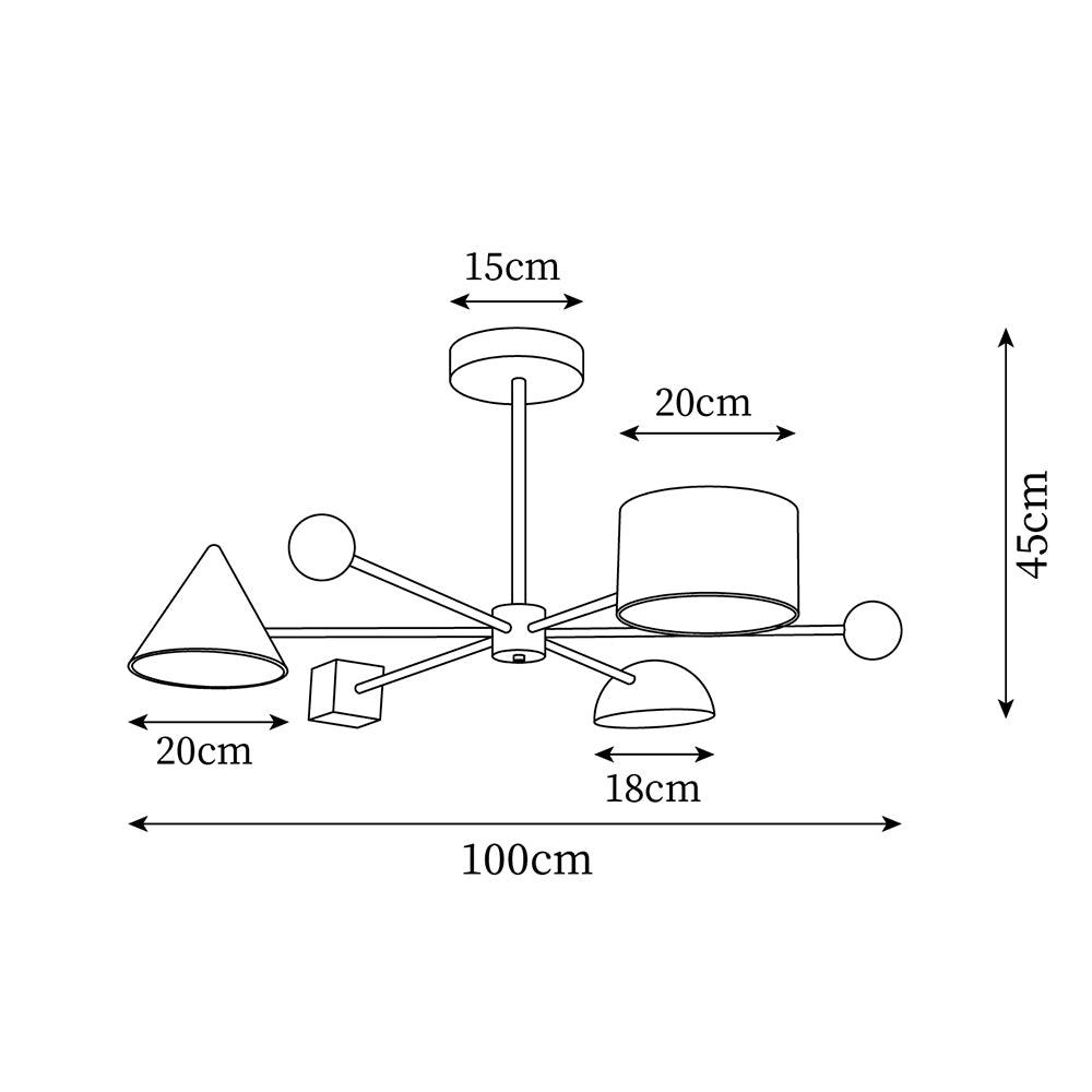 Geometric Colorful Metal Ceiling Light — product view 5