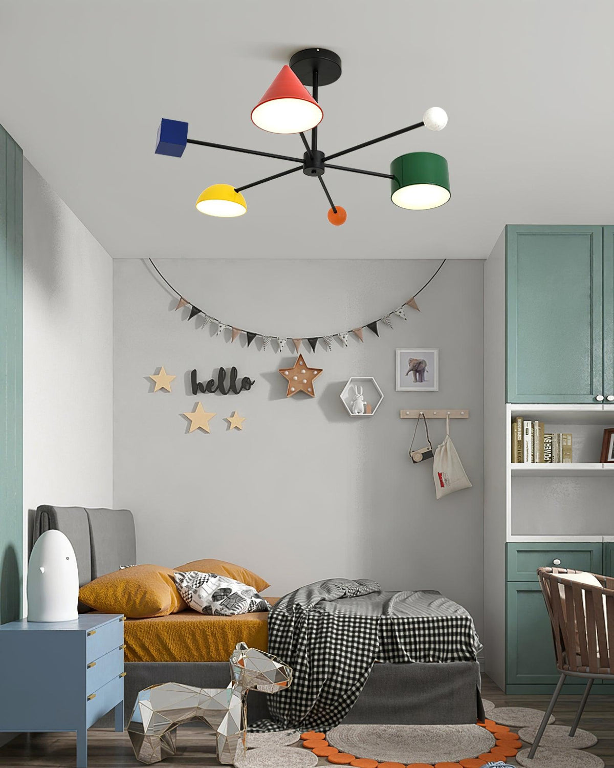 Geometric Colorful Metal Ceiling Light — product view 7