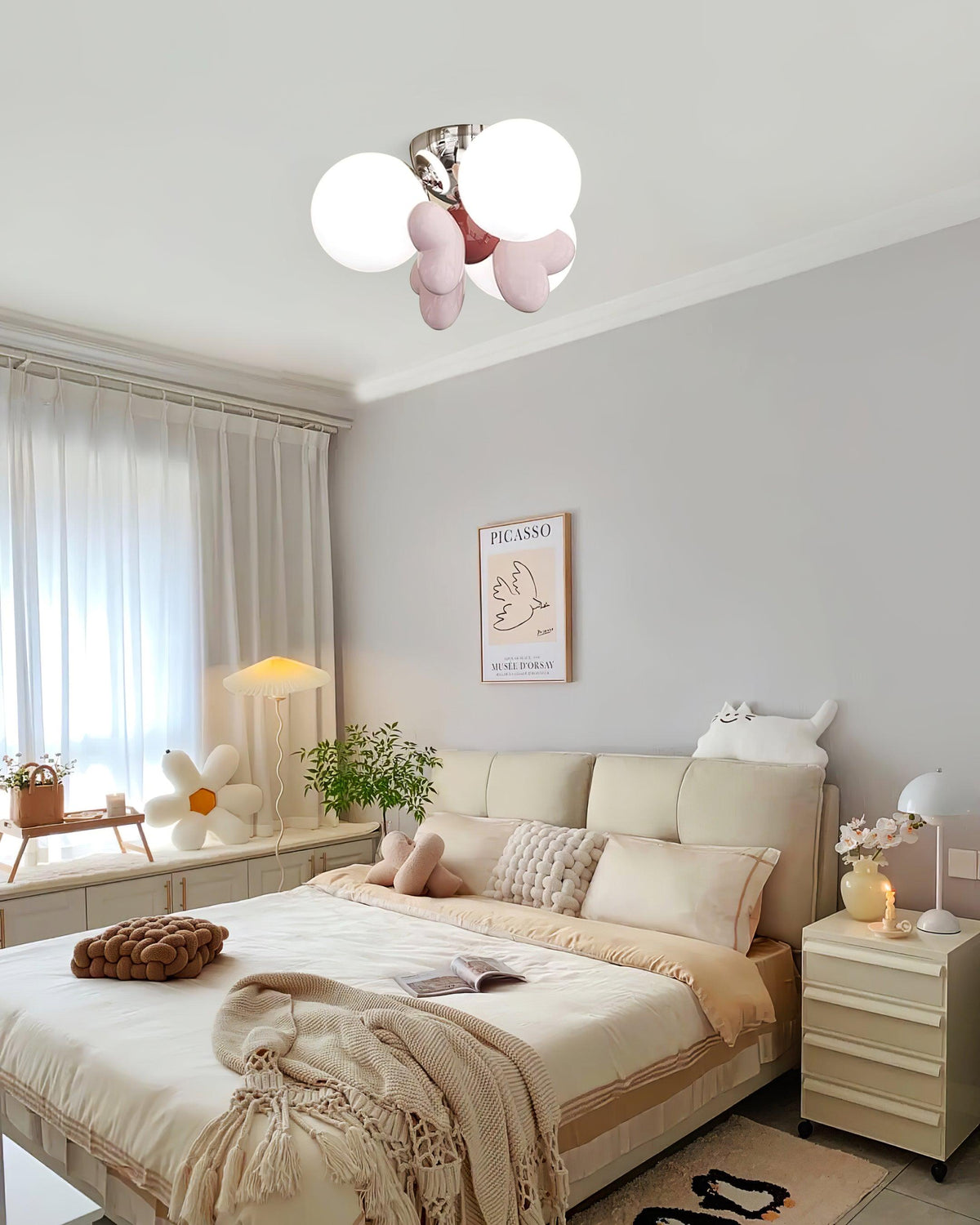 Cream Nica Glass Ceiling Light — product view 7