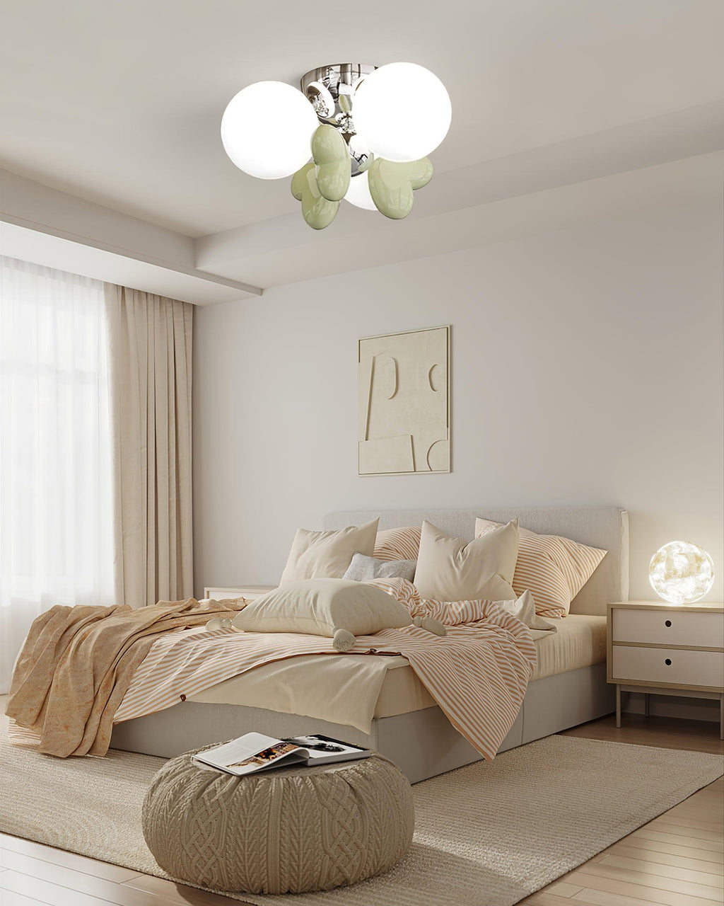 Cream Nica Glass Ceiling Light — product view 10
