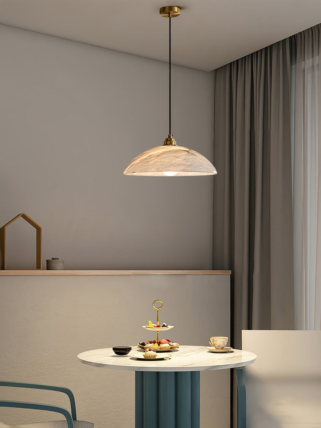 Alabaster Dome Swag Alabaster Pendant Lamp – product view 9