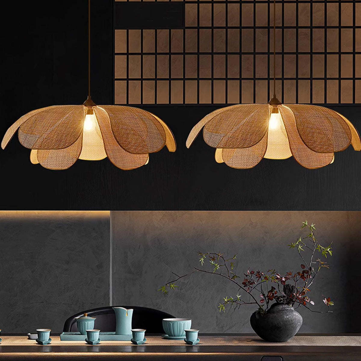 Rattan Petal Pendant Lamp — product view 9