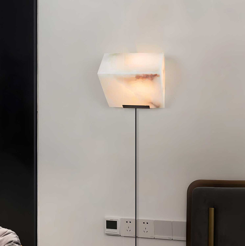 Alabaster Staircase Plug-in Wall Lamp – product view 5
