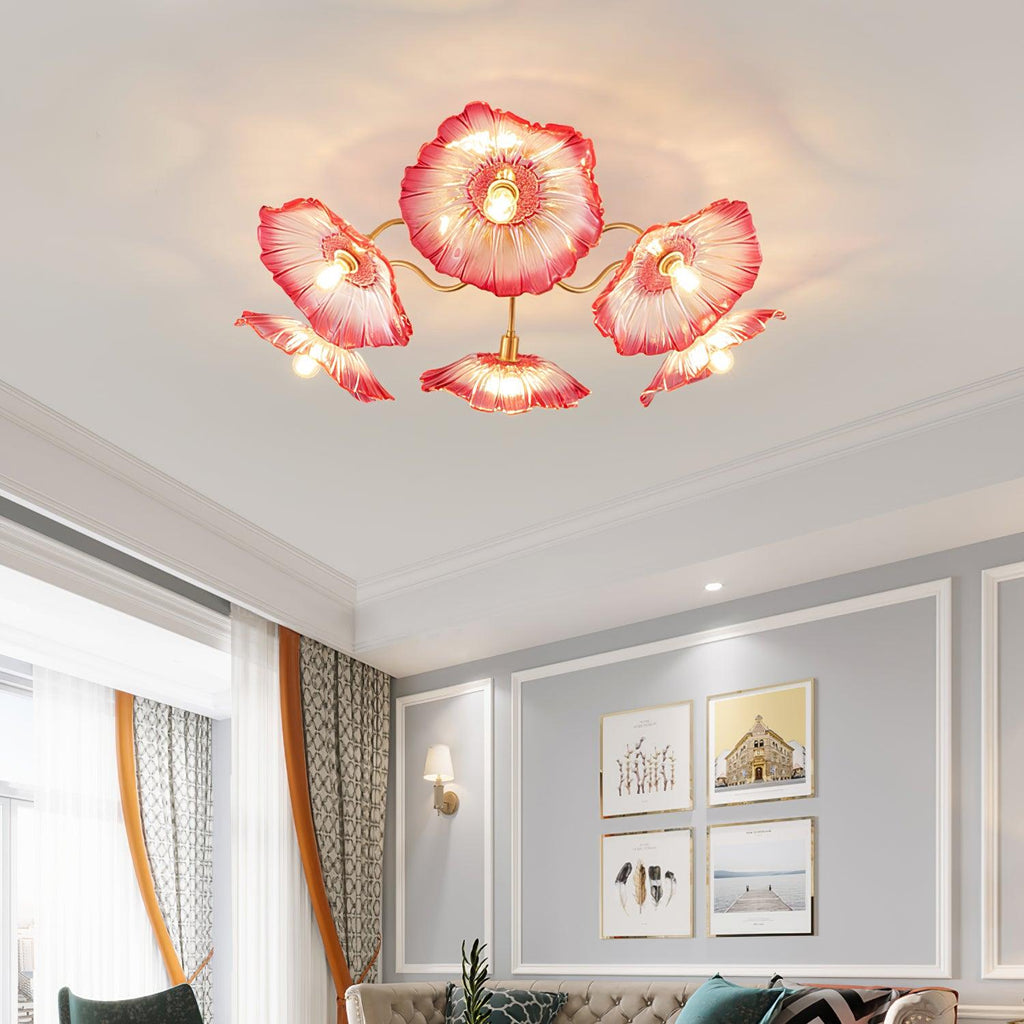 Murano Glass Flowers Ceiling Light — product view 2