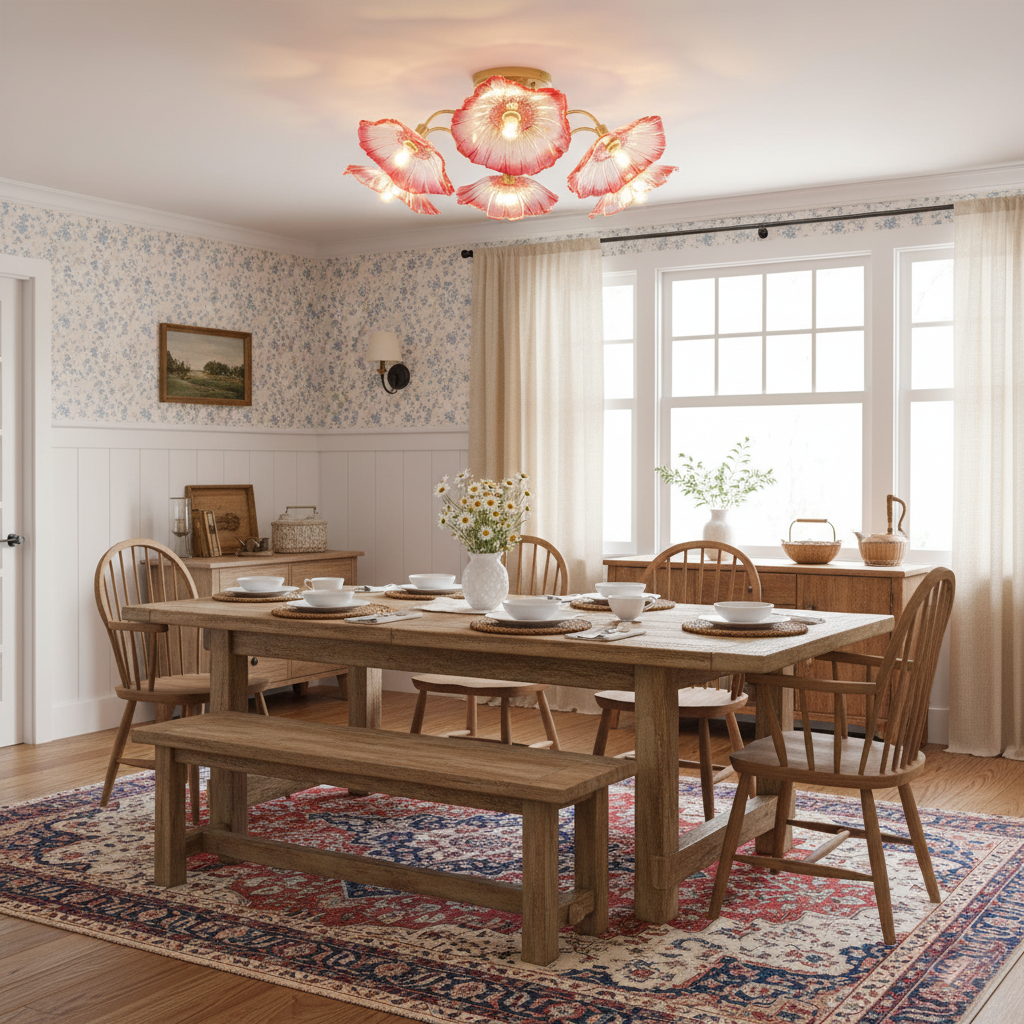 Murano Glass Flowers Ceiling Light — product view 10