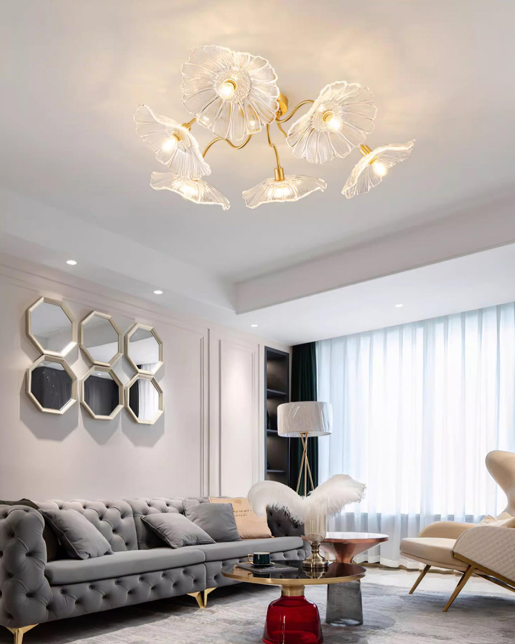 Murano Glass Flowers Ceiling Light — product view 19