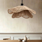 Handmade Straw Hat Metal Pendant Lamp — product view 3