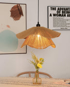 Handmade Straw Hat Metal Pendant Lamp — product view 9