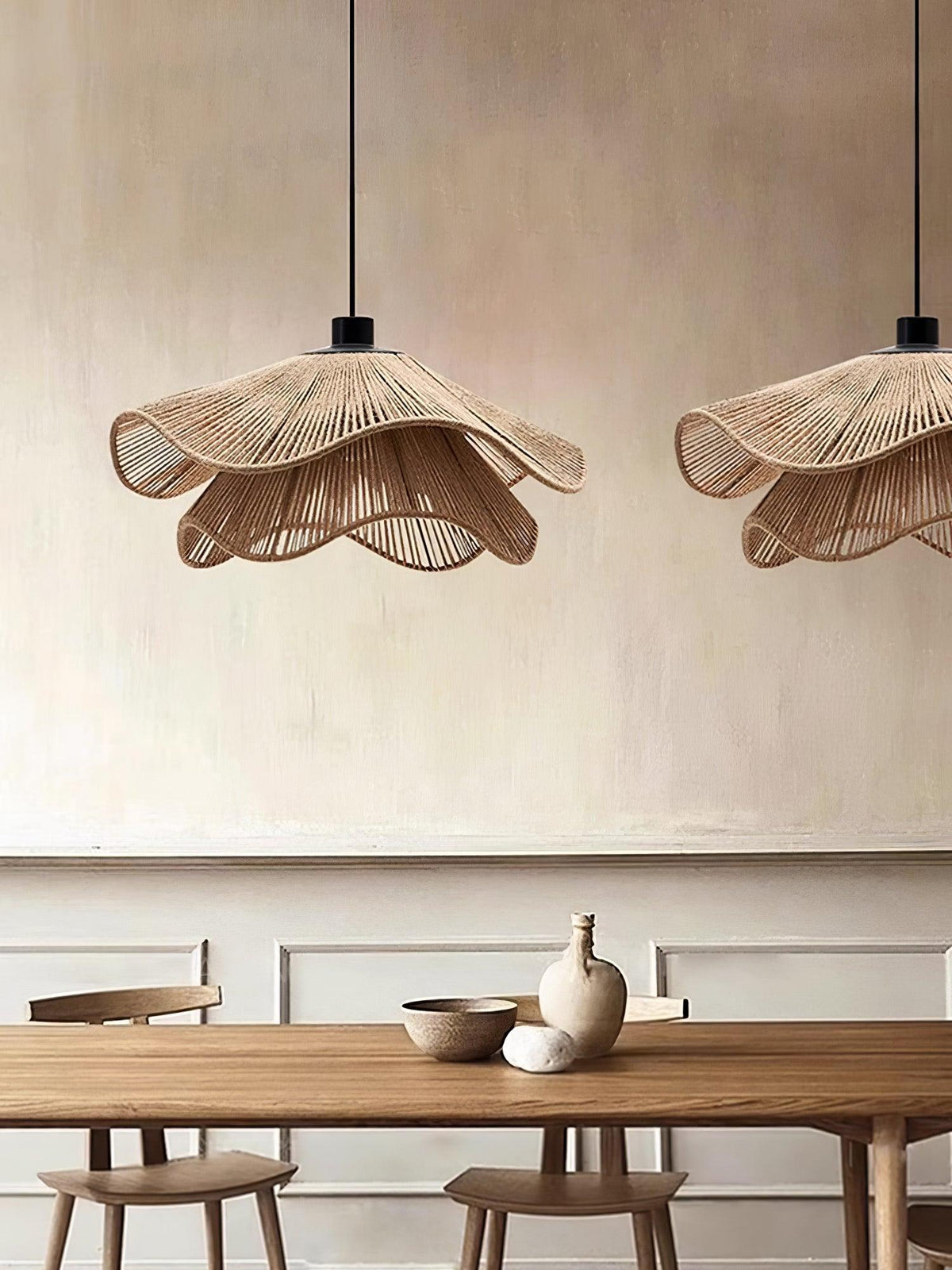 Handmade Straw Hat Metal Pendant Lamp — product view 13