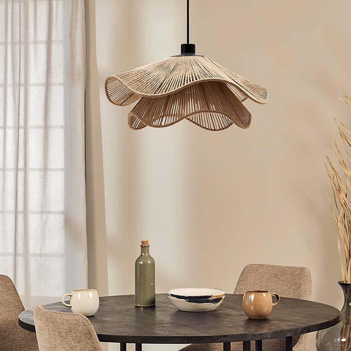 Handmade Straw Hat Metal Pendant Lamp — product view 18