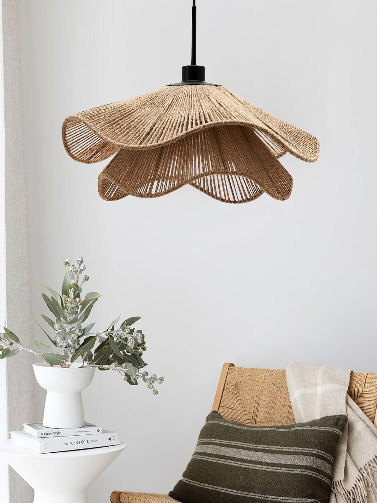 Handmade Straw Hat Metal Pendant Lamp — product view 28