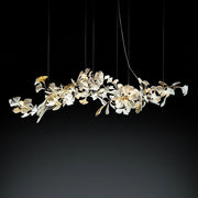 Gold Lamp Body & White ginkgo Leaf