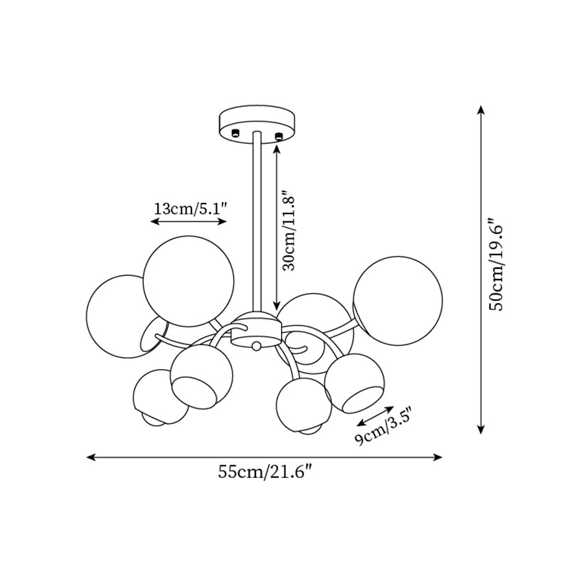 Modern Dome Glass Chandelier — product view 5