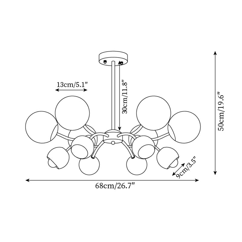 Modern Dome Glass Chandelier — product view 6