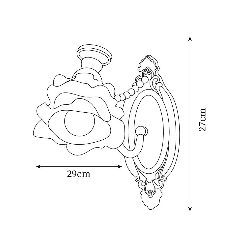 Brass Floral Wall Lamp — product view 5